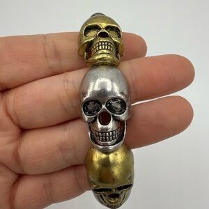 Gold and Silver Skull stretch bracelet